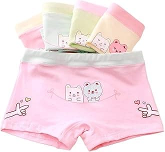Girls Cotton Underwear Soft Boy Shorts Kids Boxer Briefs Panties(Pack of 5)