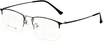 Titanium Semi Rimless Prescription Glasses Frame For Men,Ultra Lightweight Optical Eyewear Frames Demo Lens 53mm