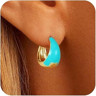 14K Gold/Silver Hoop/Dangle Earrings Dainty Hypoallergenic Jewelry, Trendy Lightweight Accessories for Women Valentines Mother's Day Birthday Thanksgiving Day Gifts