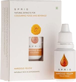 S P R I G Plant-based Natural Extracts Edible Food Colour with No Chemical Additives (Vegan, Bright Yellow) - 15 ml