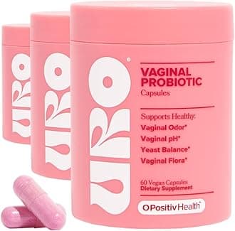 URO Vaginal Probiotics for Women pH Balance with Prebiotics & Lactobacillus Probiotic Blend - Vaginal Health Supplement - Promote Healthy Vaginal Odor & Vaginal Flora, 60 Count (Pack of 3)