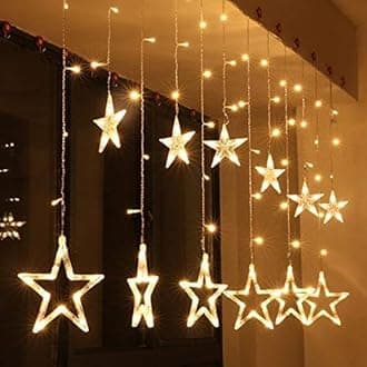 12 LED Star String Light Warm White 138 LEDs, 3 Mtr Decorative Lights for Decoration Christmas, Wedding, Party, Home & Patio Decorative Lighting for Living Room, Parties, Weddings