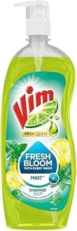 Vim ProClean Dishwash Liquid with Mint powered by RhamnoTech™, Fresh Bloom with Every Wash, Removes Tough Grease and Odours, 700 ml
