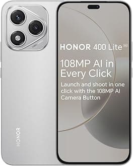 HONOR 400 Lite Unlocked 5G Android AI Smartphone, AI Camera Button,108MP Camera,8GB+256GB Storage,Water Resistance,Velvet Gray, 6 Months Extended Warranty (UK Version)