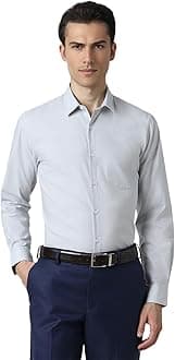 Peter England Men's Everyday Solid Slim Fit Full Sleeve Formal Shirt | Cotton-Rich