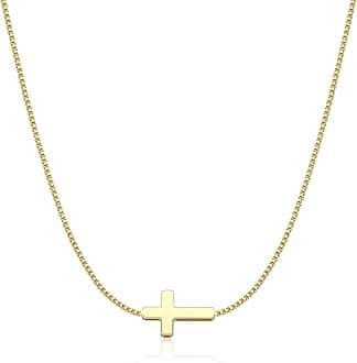 Cross Necklace for Women 14K Gold Silver Plated Dainty Small Cross Pendant Choker Simple Trendy Cute Cross Charm Chain Necklace Easter Basket Stuffers Baptism Religious Faith Jewelry Gift