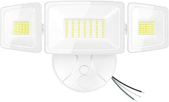 Onforu 75W Flood Lights Outdoor, 7000LM Brightness Security Lights Switch Controlled, 3 Adjustable Heads, IP65 Waterproof, 6500K Wall Mount Exterior LED Flood Light
