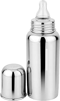 Baby Premium Steel Bottle for Milk Feeding BPA Free, 304 Grade Steel Soft Silicone pacifier, for Babies/Infants/Newborns of 0-2 Years (Silver, 240ml) Pack of-1
