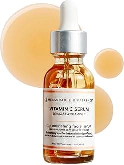 Measurable Difference Vitamin C Serum For Face 1% - Natural Nourishing Vitamin C Facial Brightening Serum - Anti Aging Antioxidant Vit C Oil Skin Serum for Dark Spot