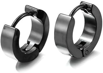 Stainless Steel Mens Earrings Om Black Gold Silver Piercing Screw Bali Stud Hoops Earing Multicolor Earrings Combo for Women Girls men boys Unisex