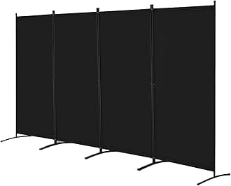 VEVOR Room Divider, 4 Panel Room Divider, Folding Privacy Screen and Portable Partition Divider for Room Separation, Freestanding Room Partitions for Office, Bedroom, Living Room, Black