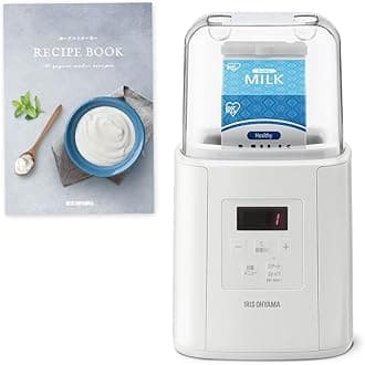 As Seen On Media! Iris Ohyama IYM-016-W Yogurt Maker, Compatible with Soy Milk Packs, Sweet Rice Wine Maker, Drinking Yogurt, Low Temperature Cooking, Automatic Menu, Recipe Included, White
