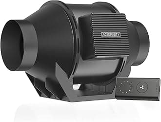 AC Infinity CLOUDLINE A4, Quiet 4” Inline Duct Fan with Speed Controller, EC Motor - Ventilation Exhaust Fan for Heating Cooling Booster, Grow Tents, Hydroponics
