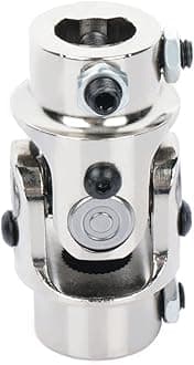SCITOO 11/16-36 Spline X 3/4 DD Steering Shaft Universal U-Joint Chrome Single, 83mm Working Angle 35 Degree