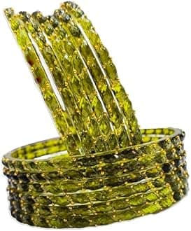 Rain Drop Glass Bangles Set For Women And Girls | Light Weight Bangles | Traditional Transparent Fancy Glass Chudi Set for Wedding, Party (12 Bangles)