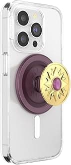 Phone Grip for MagSafe, Magnetic Holder, Phone Stand, Gold - Enamel Sun Jewel Mauve
