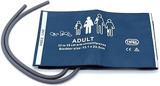 NIBP Cuff with Bladder for Adult 25-35cm, 35cm Double Tube Reusable PU Replacement Universal Blood Pressure Cuff, No BP Connector