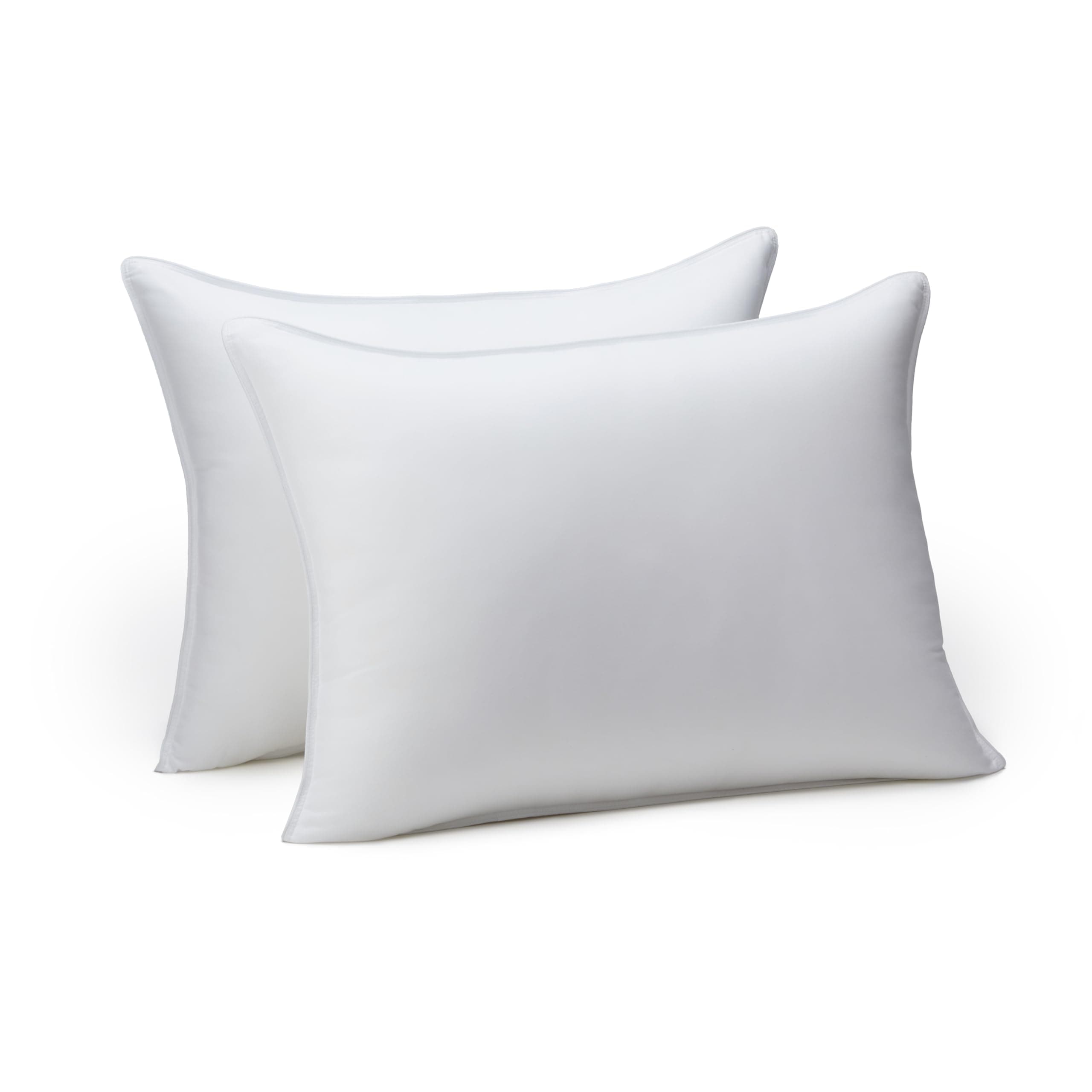 Amazon Basics Down Alternative Pillows for Stomach and Back Sleepers, Soft Density, Standard Size 26" x 20", White, 2-Pack