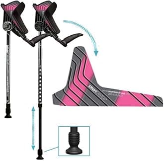 smartCRUTCH Ergonomic Custom Forearm Crutches for Adults, Multiple Colors, Adjustable Forearm Rotates 15-90 Degrees - Heights 4'4" to 6'4" - 265 lbs Non Weight Bearing