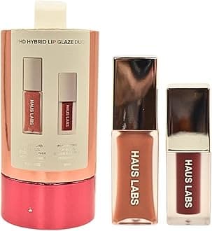 Haus Labs PHD Hybrid Innovation Plumping Lip Glaze Duo - Honey Shimmer Full Size & Persimmon Mini