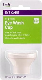 Flents Eye Wash Cup, Reusable White Plastic, Eye Rinse Aid for Cleaning Dirt, Loose Eyelashes, and Irritants, Gentle Eye Care Solution, Durable Plastic Design, Ideal for Home Use