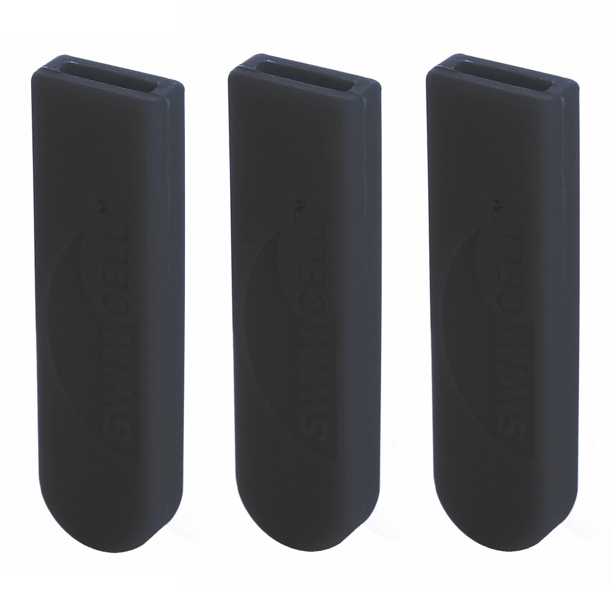 SwimCell Key Blade Protector - Silicone Key Blade Sheath - Coloured Key Covers - Universal Fit - Key Covers for House, Bike, Car Keys - Prevent Pocket Holes and Jingling - Black, 3 pack