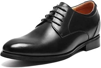 Men's Formal Shoes with Invisible Height Increase (5-8cm / 1.97-3.15 Inch) - Genuine Leather Oxford, Derby for Business & Smart Occasions (6-11.5 UK)