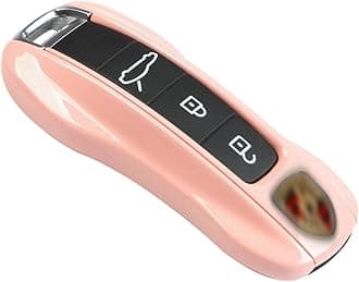 Jaronx Compatible with Porsche Key Fob Cover, Compatible with Porsche Cayenne Panamera 2018-2024, Carrera Taycan 2020-2024 Key Accessories (Morandi Pink-New)