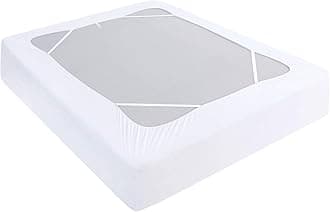 Moonsea Box Spring Cover Full Size, Elastic Fabric Wrap Around 4 Sides Bed Skirt, Sleek Alternative for Bed Skirts for Hotel/Home, Fits Box Springs up to 13”, White