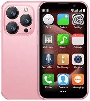 SOYES XS18 3G mini smartphone, 3-inch touchscreen, dual SIM 2GB RAM 16GB ROM, 1000mAh, 0.3 MP + 2 MP camera, Android 8.1 ultra slim phone (pink)