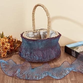 GORGECRAFT 10 Yards 4.72"/12cm Organza Ruffled Pleated Lace Fabric Trim Black Retro Ruffle Pleated Chiffon Trimmings Polyester Border Lace Fabric for DIY Wedding Dress Craft Home Decor