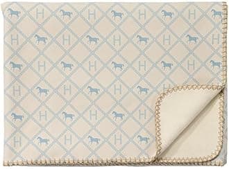 71x71'' Throw Blanket Shawl - Blue Grid Horse Soft Thickened Sheep Cashmere Blanket for Living Room Office Car Leisure Travel