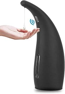 Automatic Soap Dispenser, Touchless Liquid Dispenser for Kitchen and Bathroom, with Infrared Motion Sensor, Waterproof, 300ml/11oz Rubber Black
