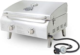 Grills 75275 Stainless Steel Two-Burner Portable Grill