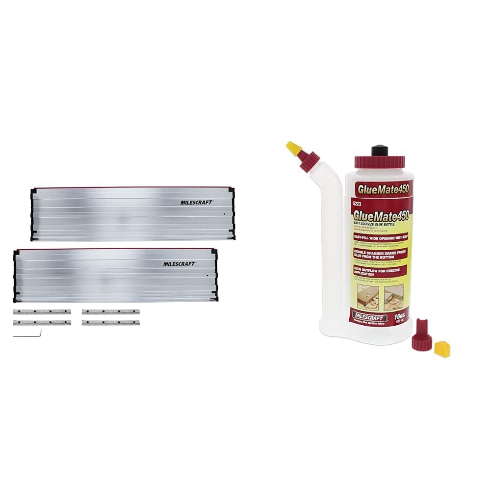 1408 55" Guide Rail Extensions for 1409 Track Saw Guide and 5223 15oz Precision Wood Glue Bottle Bundle