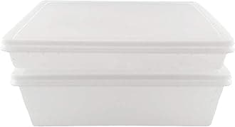 Fish Tubs/Food Storage Bins 25lb and 10lb with lids 11.5" x 15.5", Pack of 10 combos, (5 each deep base / 5 each shallow base)