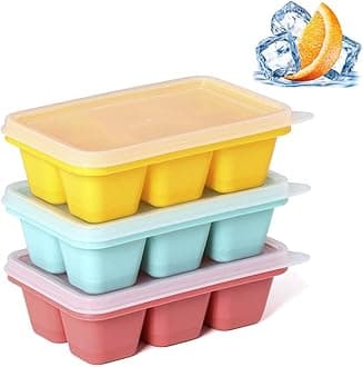 Ice Cube Trays for Freezer 3 Pack - Mini Ice Cube Trays with Lid & Easy-Release Silicone Bottom, Stackable Small Ice Cube Molds