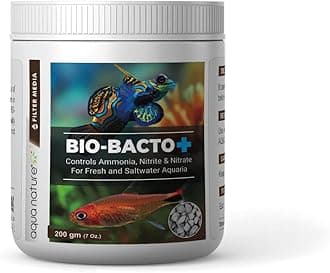 aqua nature Bio- Bacto+ Biological Filter Media Controls Ammonia, Nitrite & Nitrate for Fresh & Saltwater Aquaria (200g)