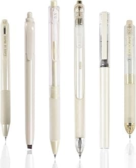 5Pcs Gel Pens and 1Pc Highlighter