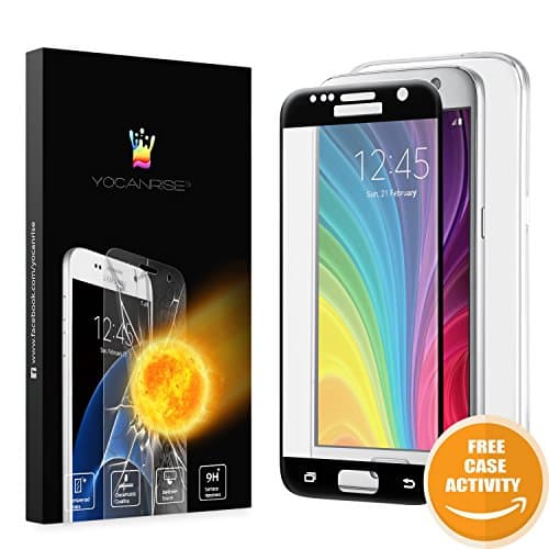 S7 SCREEN PROTECTOR,REAL TEMPERED GLASS FILM LCD SCREEN PROTECTOR FOR SAMSUNG GALAXY S7 With Clear Case For Free BY YOCANRISE (S7 Screen Protector - Black)