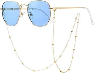 Veda Tinda Vision Sunglasses for Women Trendy Retro 70s 90s Womens Oval and Square Shades UV400 Protection with Glasses Chain