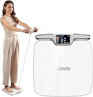 Homerz Pro Smart Scale, Body Fat Scale with 56 Body Measurements, Suitable for FSA/Hsa, Digital Body Weight Scale, 8 Electrodes, Dual Frequency, Imc, Muscle Mass, Wi-Fi/Blue