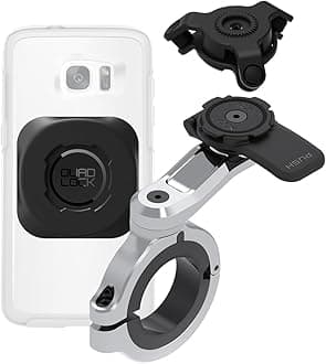 Quad Lock Handlebar Motorcycle Phone Mount PRO Chrome - Large Kit with Vibration Dampener and MAG Universal Adaptor