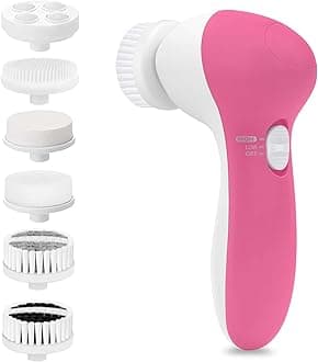 Facial Cleansing Brush Face Scrubber: CLSEVXY Electric Face Spin Cleanser Brushes with 6 Brush Heads for Deep Cleansing, Gentle Exfoliating, Removing Blackhead, Massaging