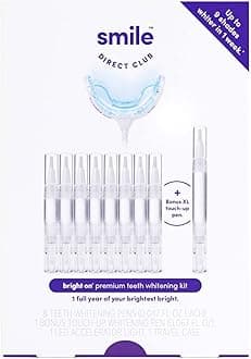 Teeth Whitening Kit with LED Light - 9 Pack Gel Pens - Professional Strength Hydrogen Peroxide - Pain Free and Enamel Safe - Up to 9 Shades Whiter in 1 Week