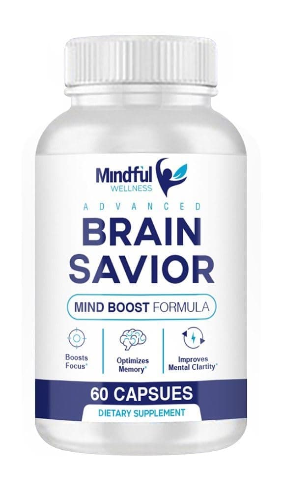 Brain Savior Capsules - Brain Savior by Mindful Wellness - Brain Savior Mind Boost Formula (60 Capsules - 1 Month Supply)