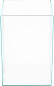 Landen Tall Rimless Low Iron 10GAL Aquascape Fish Tank, 11.8" L × 11.8" W × 17.7" H (30X30X45) cm, Vertical, Black Leveling Mat Included