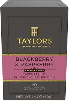 Blackberry and Raspberry Tea, 20 Individually Wrapped & Tagged Tea Bags (- Pack of 3, 60 Tea Bags in Total)