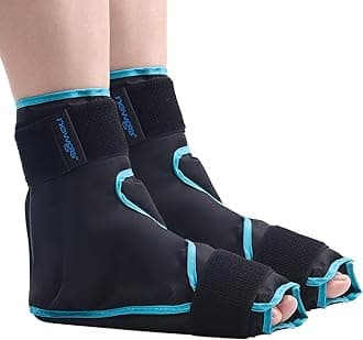 Ice Pack for Ankle Injuries Reusable, Hot Cold Therapy Foot Ankle Ice Pack Wrap for Plantar Fasciitis, Achilles Tendinitis, Swelling, Sprain, Foot Pain, Heel Spur, Gout (Black-2)
