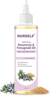 Rosemary & Fenugreek Hair Oil - 100% Pure Natural Cold Pressed, Hair Growth Oil for Hair Fall Control, Thickening, Dandruff & Scalp Nourishment – 100ml